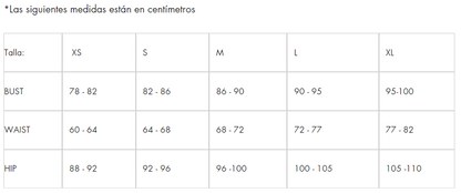 guia de tallas vestidos 